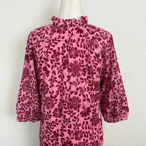 Banjanan Benita Pink‎ Floral Print Cotton Dress - Picture 11 of 16
